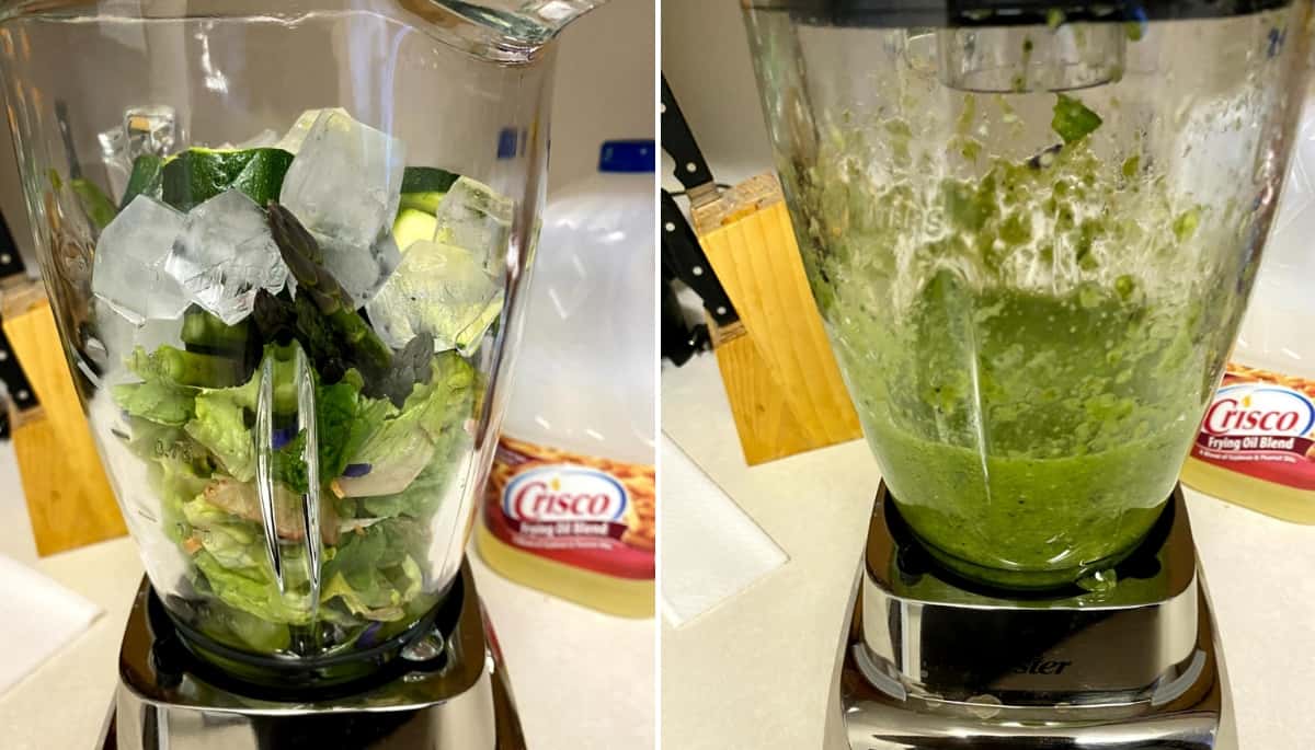Making green smoothie in Oster pro