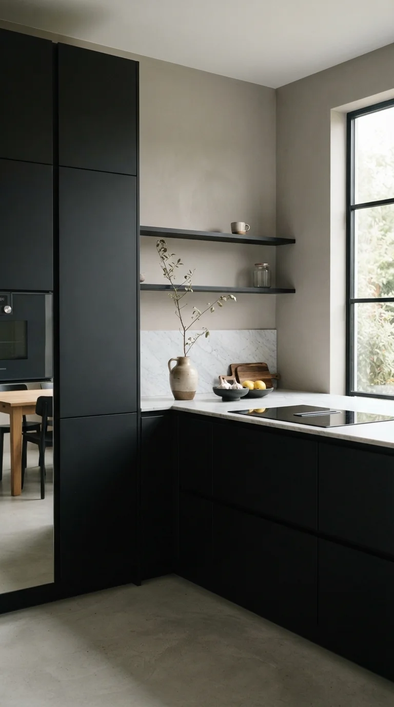 Black Cabinets In A Traditional Kitchen