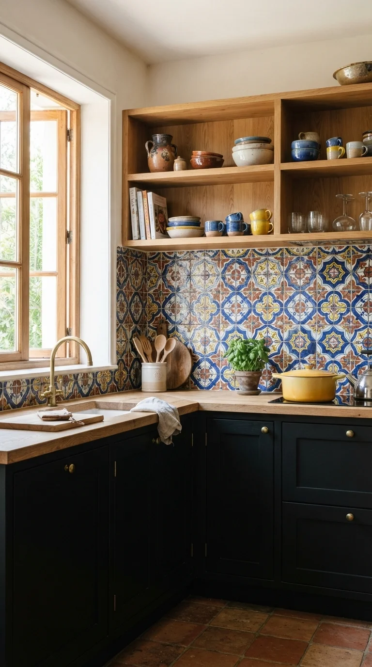 Rustic Black Kitchen Cabinet Design